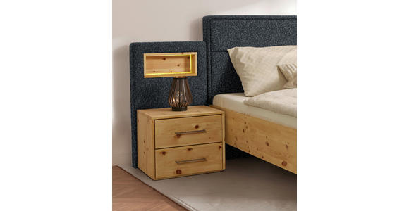 BETT 180/200 cm in Zirbelkieferfarben, Dunkelgrau - Dunkelgrau/Zirbelkieferfarben, Natur, Holz/Textil (180/200cm) - Valnatura