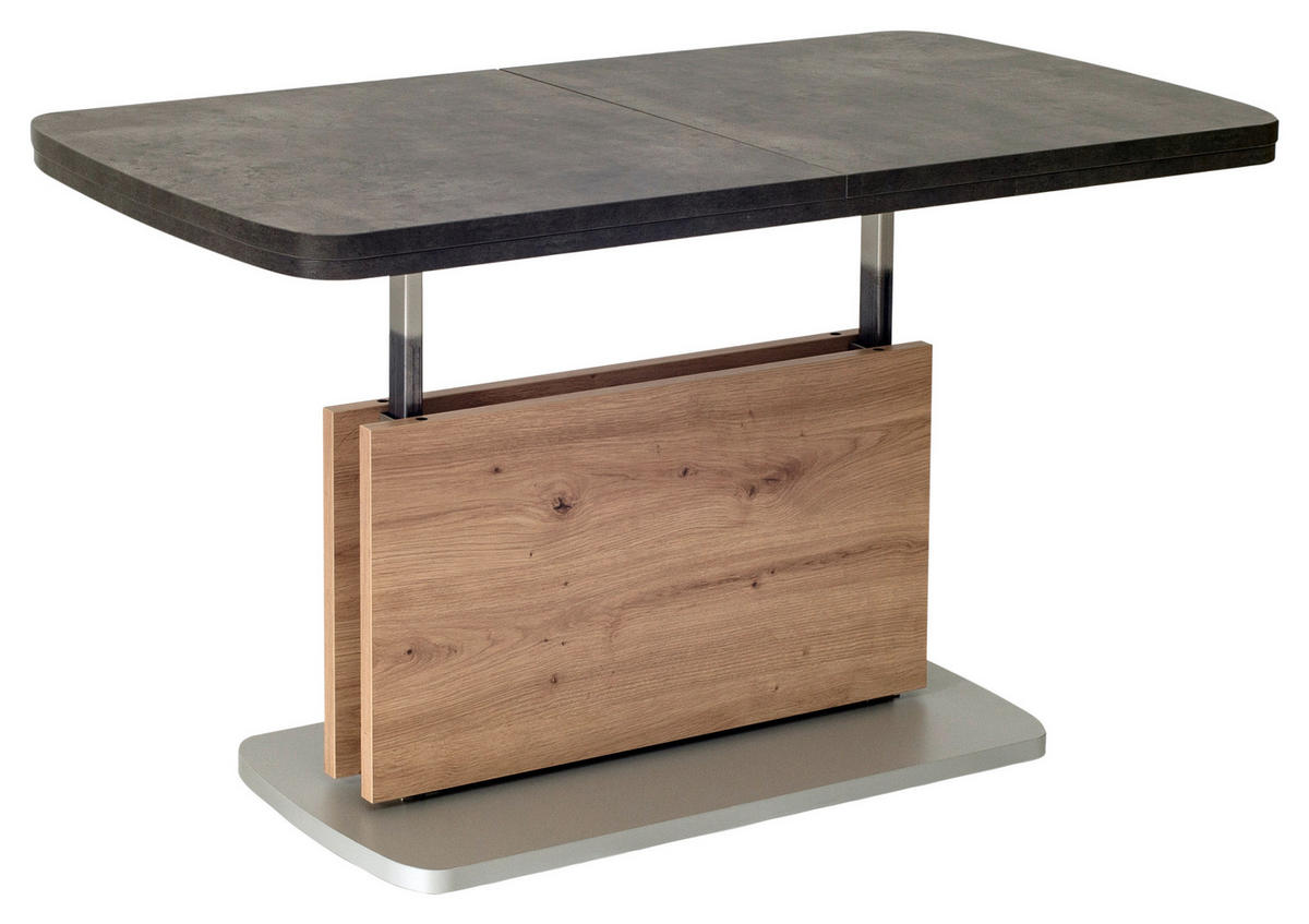 COUCHTISCH Holzwerkstoff 110-180/63/53-72 cm  - Wildeiche/Anthrazit, Konventionell, Holzwerkstoff (110-180/63/53-72cm) - Venda