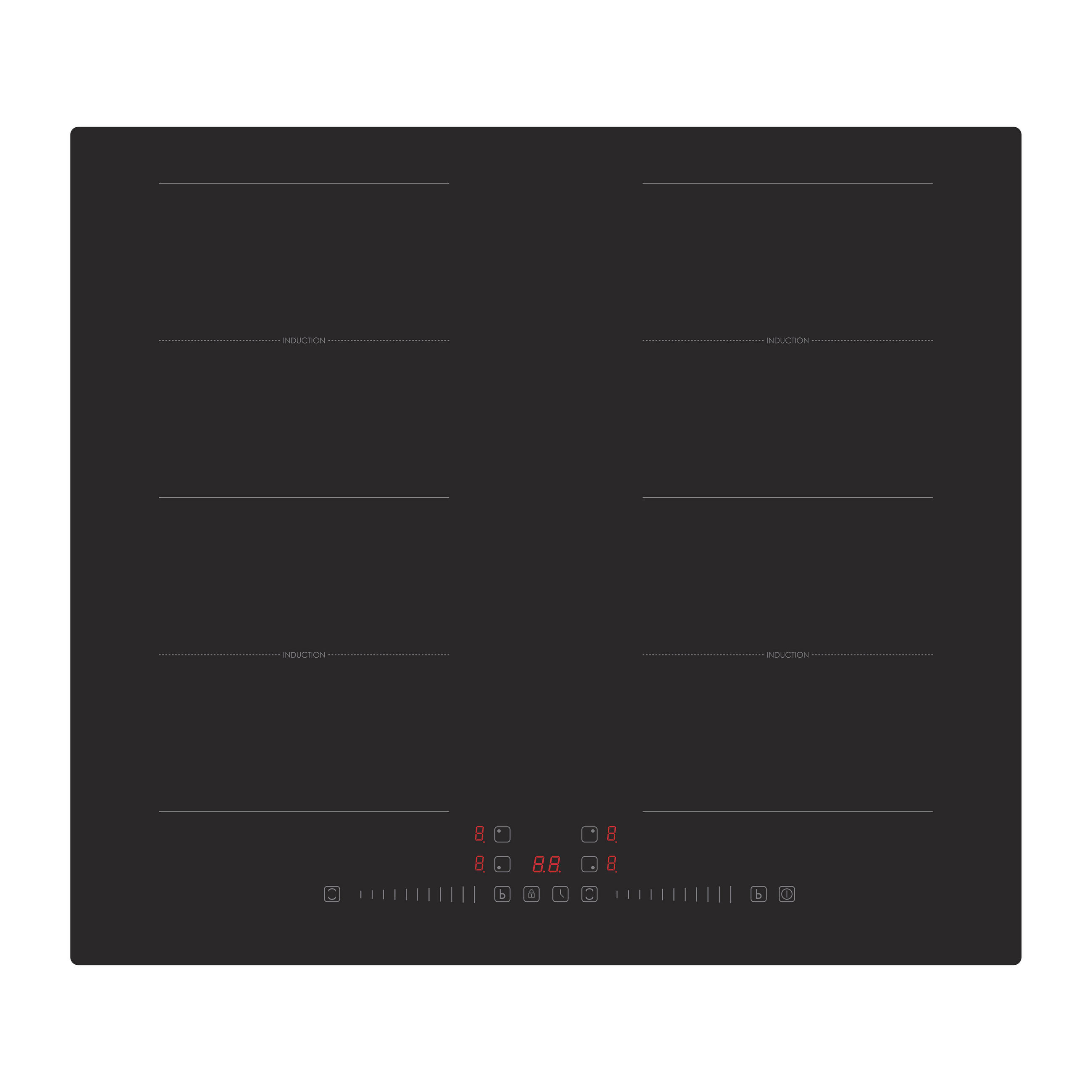 GLASKERAMIKKOCHFELD PKM IN4-2FZSA  - Schwarz, Basics, Glas (59/6.2/52cm) - PKM