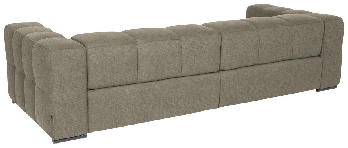 BIGSOFA  in Flachgewebe, Leinenoptik Beige  - Beige/Schwarz, Design, Textil/Metall (262/66/113cm) - Belluti