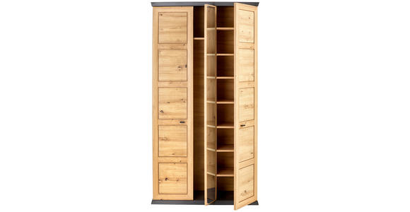 GARDEROBENSCHRANK 103/196,5/38,5 cm  - Schwarz/Eiche Artisan, LIFESTYLE, Holzwerkstoff/Metall (103/196,5/38,5cm) - Hom`in