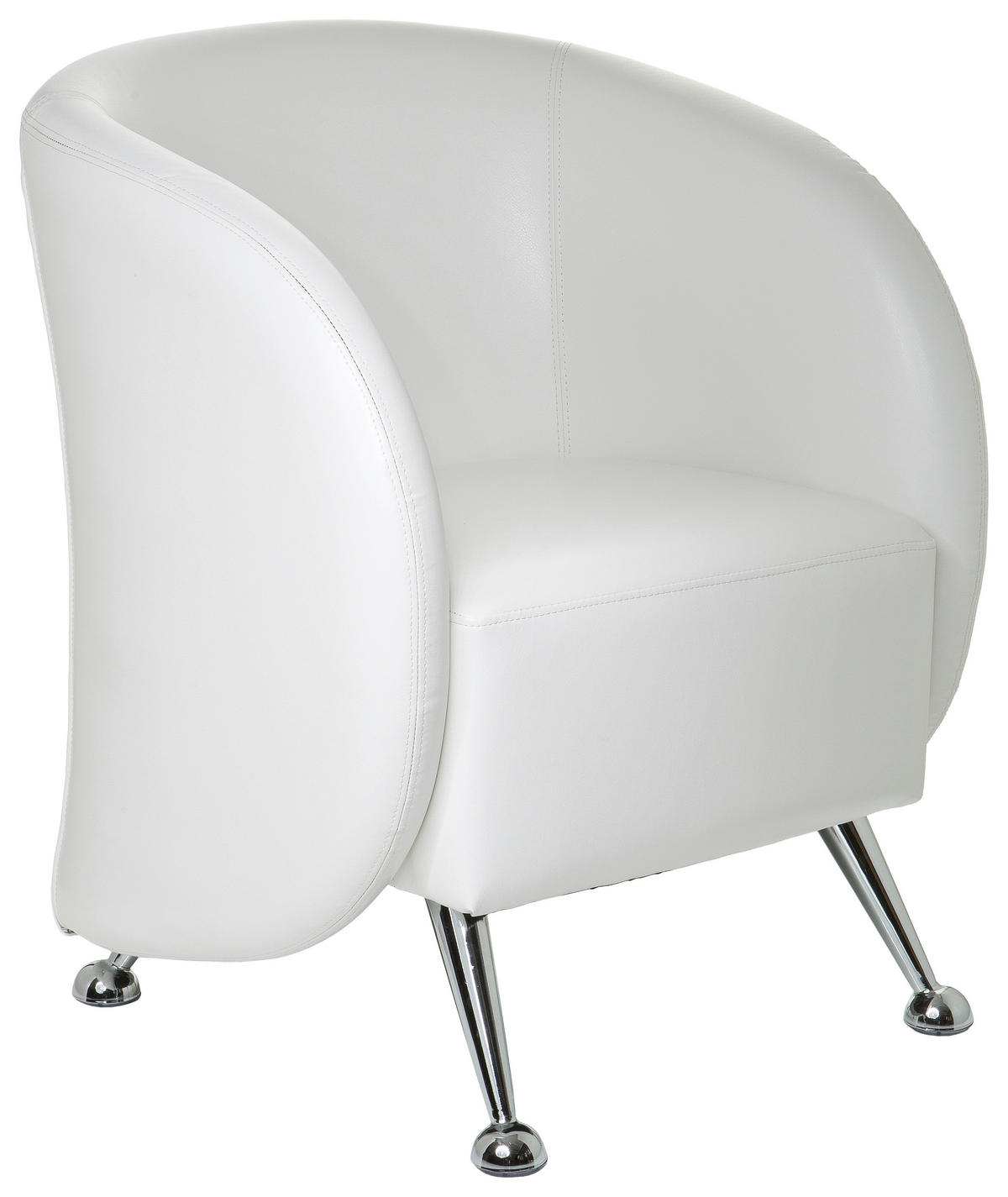FOTELJ,  bela tekstil - barve kroma/bela, Moderno, kovina/tekstil (60/85/50cm) - MID.YOU