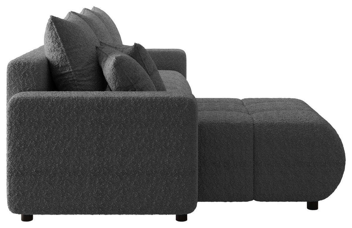 ECKSOFA  in Bouclé Dunkelgrau  - Dunkelgrau/Schwarz, MODERN, Kunststoff/Textil (150/240cm) - Carryhome