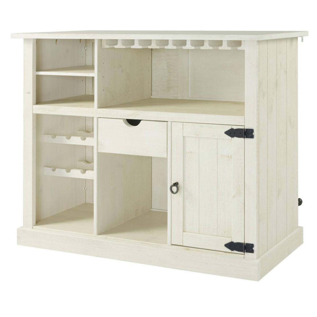 BAR fehér  - fehér, Romantik / Landhaus, fa (140/104/48cm) - MID.YOU