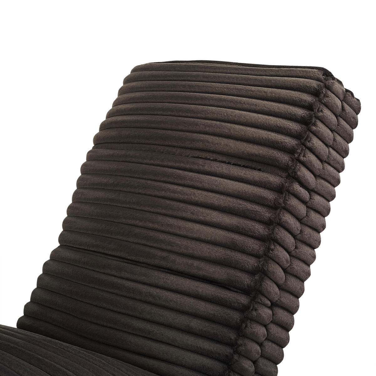 RELAXLIEGE in Cord, Plüsch Schwarz  - Chromfarben/Schwarz, MODERN, Textil/Metall (170/82/60cm) - Livetastic