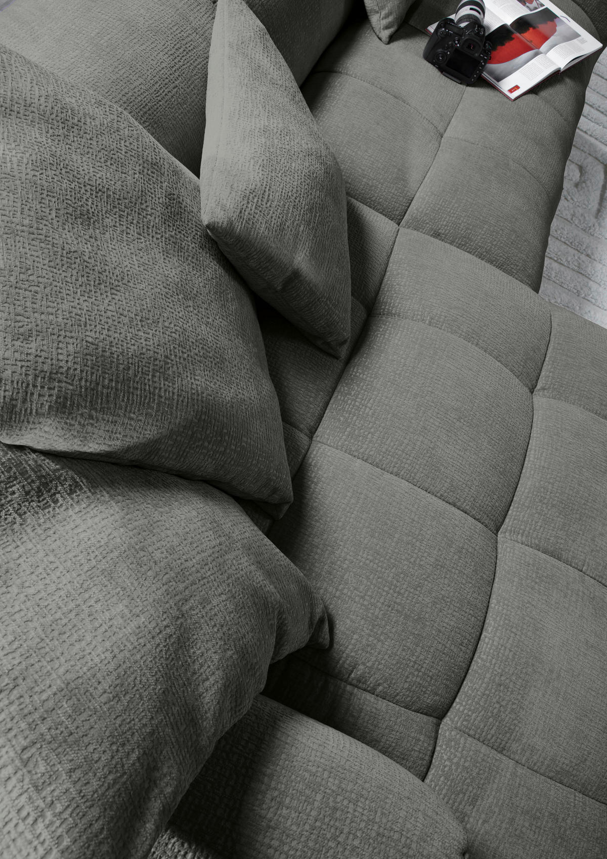 ECKSOFA in Flachgewebe Schwarz  170/280 cm  - Schwarz, KONVENTIONELL, Kunststoff/Textil (170/280cm) - Carryhome
