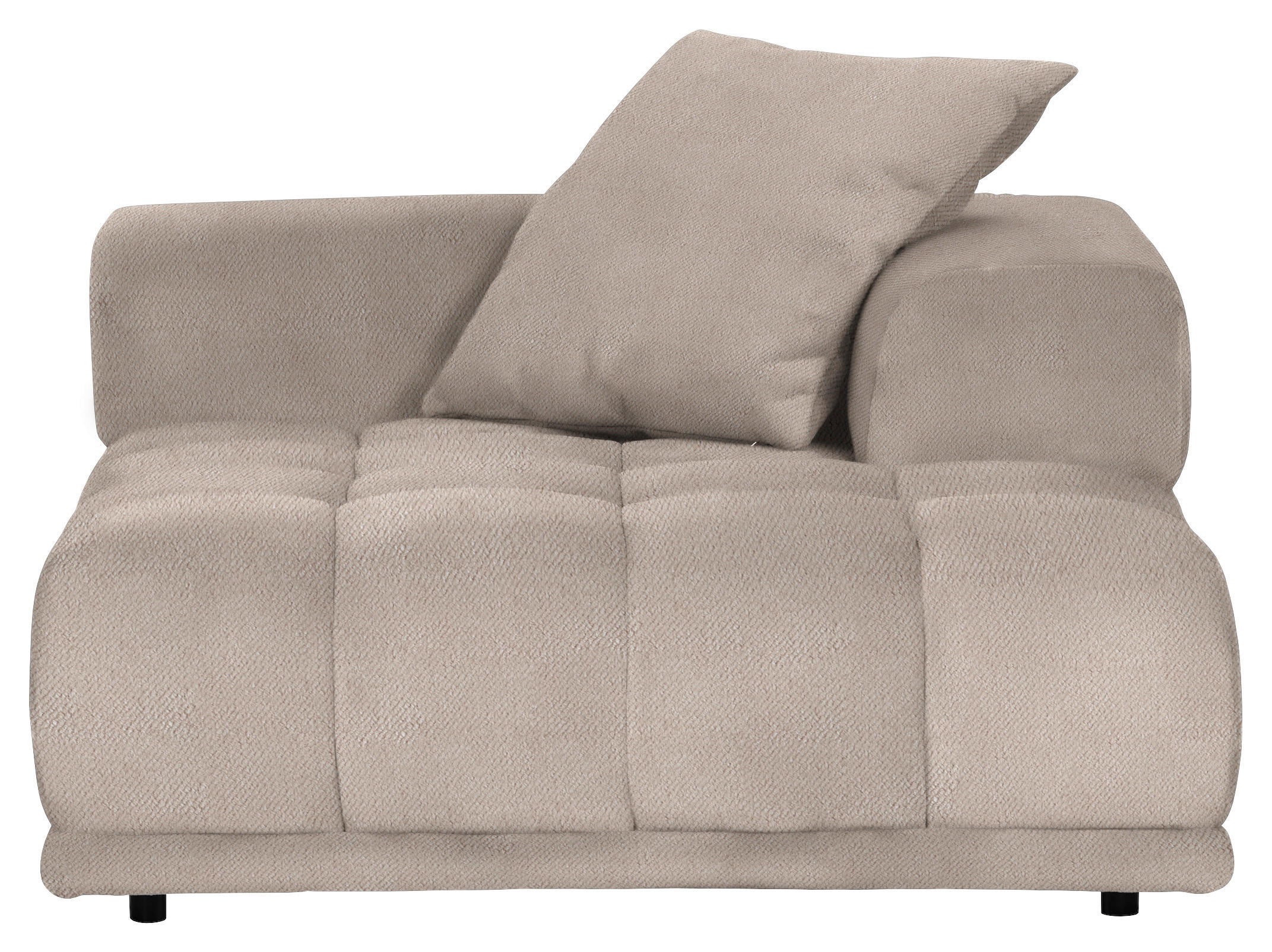 SOFAELEMENT in Plüsch Hellbraun  - Hellbraun/Schwarz, KONVENTIONELL, Kunststoff/Textil (125/66/155cm) - Carryhome