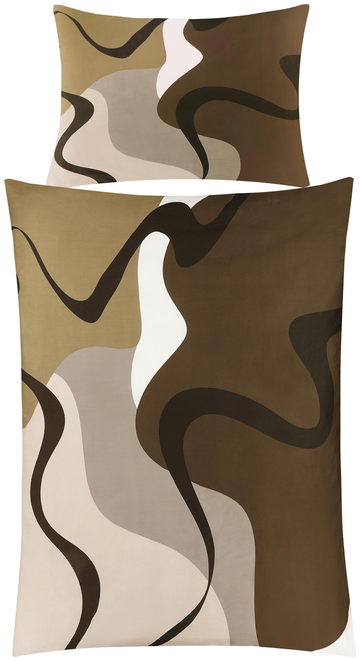 WENDEBETTWÄSCHE 2-teilig Satin 140/200 cm  - Hellbraun/Ecru, Basics, Textil (140/200cm) - Novel