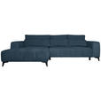 ECKSOFA  in Chenille Blau  222/279 cm  - Blau/Schwarz, KONVENTIONELL, Kunststoff/Textil (222/279cm) - Hom`in