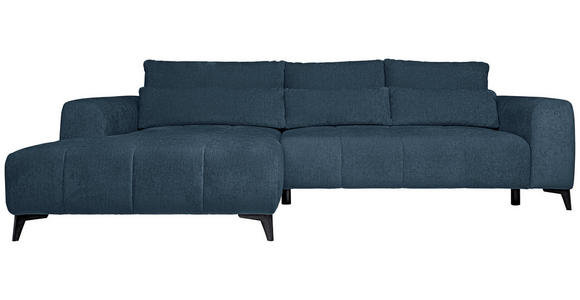 ECKSOFA  in Chenille Blau  222/279 cm  - Blau/Schwarz, KONVENTIONELL, Kunststoff/Textil (222/279cm) - Hom`in