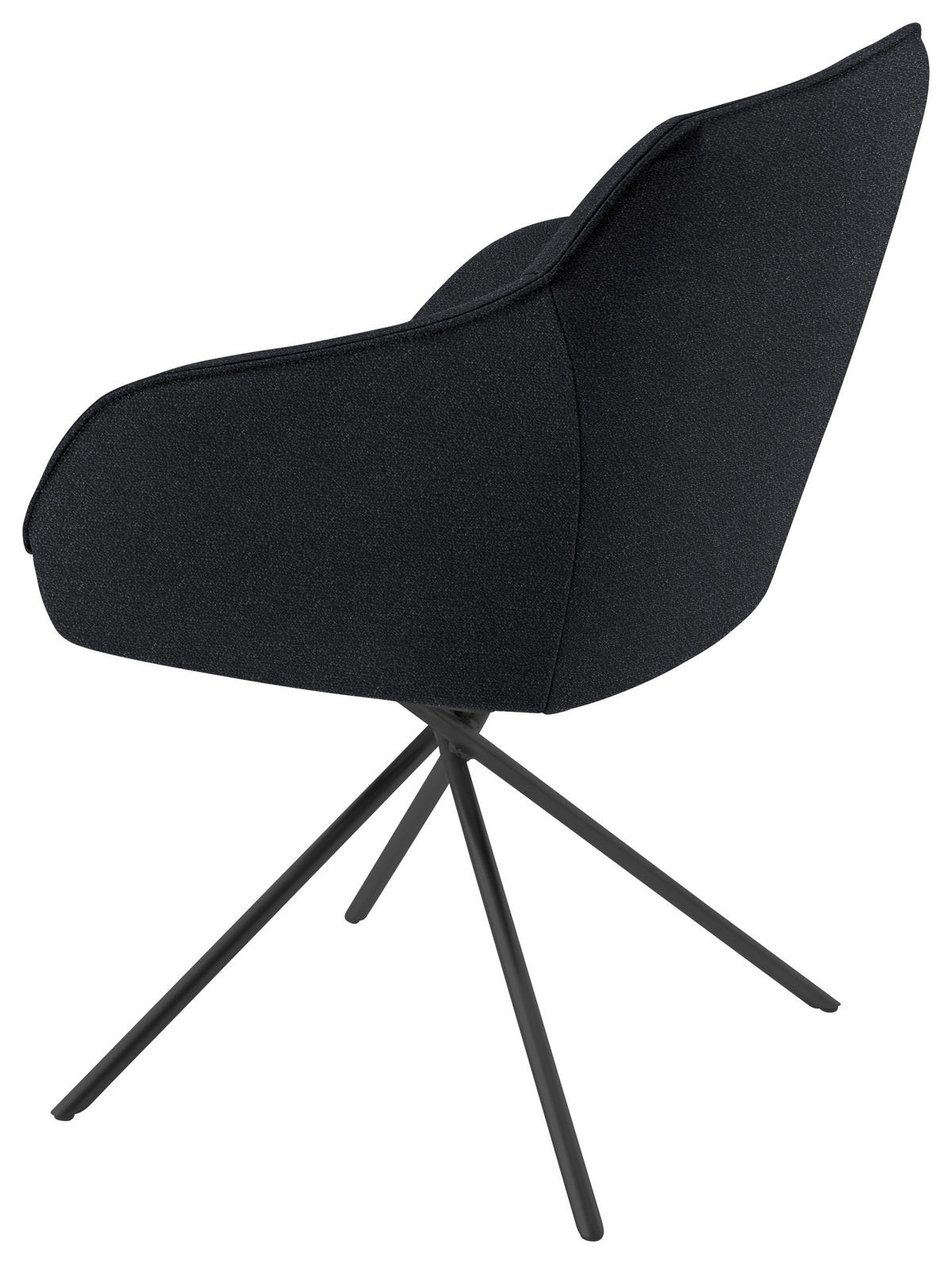 ARMLEHNSTUHL Nickel Flachgewebe  - Schwarz/Dunkelblau, Design, Textil/Metall (60/84/67cm) - Koinor