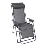 GARTEN-RELAXSESSEL 71/131/75 cm  - Anthrazit/Beige, KONVENTIONELL, Kunststoff/Textil (71/131/75cm)