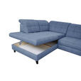 ECKSOFA in Webstoff Blau  216/297 cm  - Blau/Schwarz, Design, Holz/Textil (216/297cm) - Xora