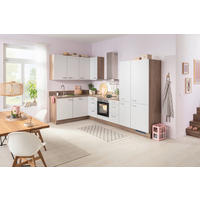 Bucătărie Pe Colț   - alb/culoare inox, Basics, material pe bază de lemn (185/320cm) - Venda