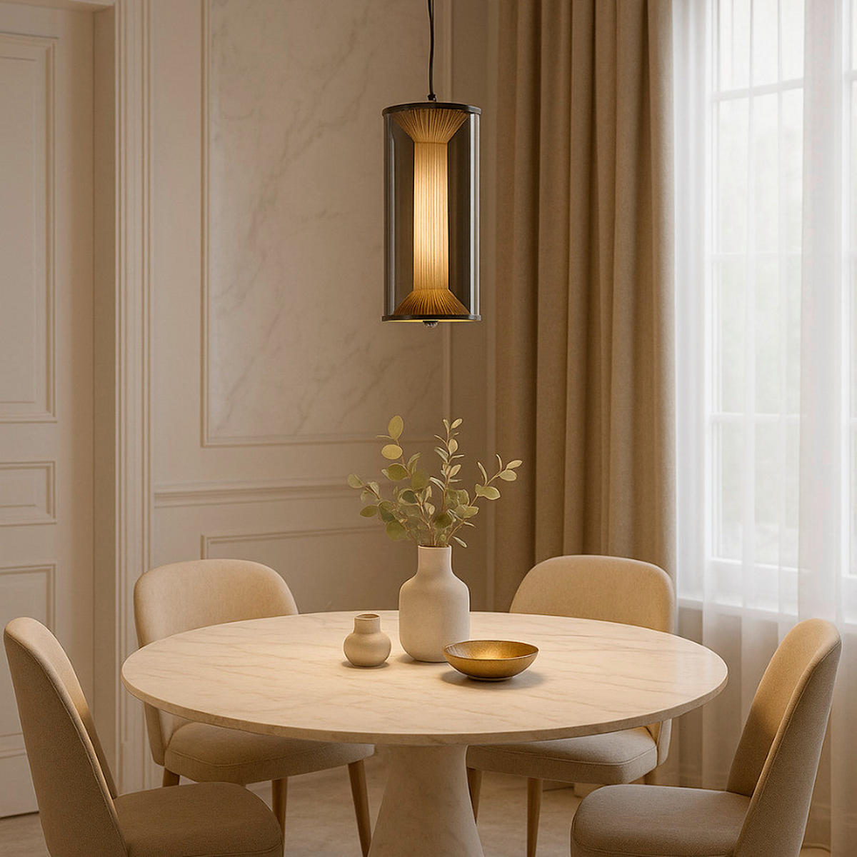 LED-HÄNGELEUCHTE  - Grau, KONVENTIONELL, Glas (120/15/15cm)