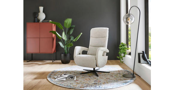 RELAXSESSEL Dieter Knoll Chenille    - Hellgrau/Schwarz, Design, Textil/Metall (71/110/83cm) - Dieter Knoll