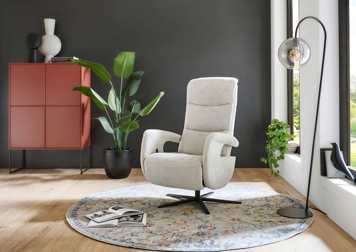 RELAXSESSEL Dieter Knoll Chenille    - Hellgrau/Schwarz, Design, Textil/Metall (71/110/83cm) - Dieter Knoll