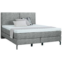 BOXSPRINGBETT 160/200 cm  in Grau  - Schwarz/Grau, Konventionell, Textil/Metall (160/200cm) - Dieter Knoll