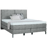 BOXSPRINGBETT 160/200 cm  in Grau  - Schwarz/Grau, KONVENTIONELL, Textil/Metall (160/200cm) - Dieter Knoll