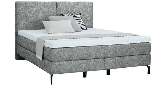 BOXSPRINGBETT 160/200 cm  in Grau  - Schwarz/Grau, KONVENTIONELL, Textil/Metall (160/200cm) - Dieter Knoll