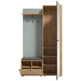 GARDEROBE 5-teilig  in 114/197/40 cm  - Salbeigrün/Eiche Artisan, Design, Glas/Holzwerkstoff (114/197/40cm) - Xora