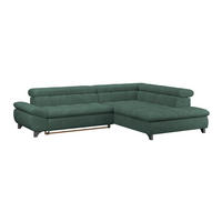 ECKSOFA Waldgrün Chenille  - Waldgrün/Chromfarben, KONVENTIONELL, Textil/Metall (312/234cm) - Livetastic