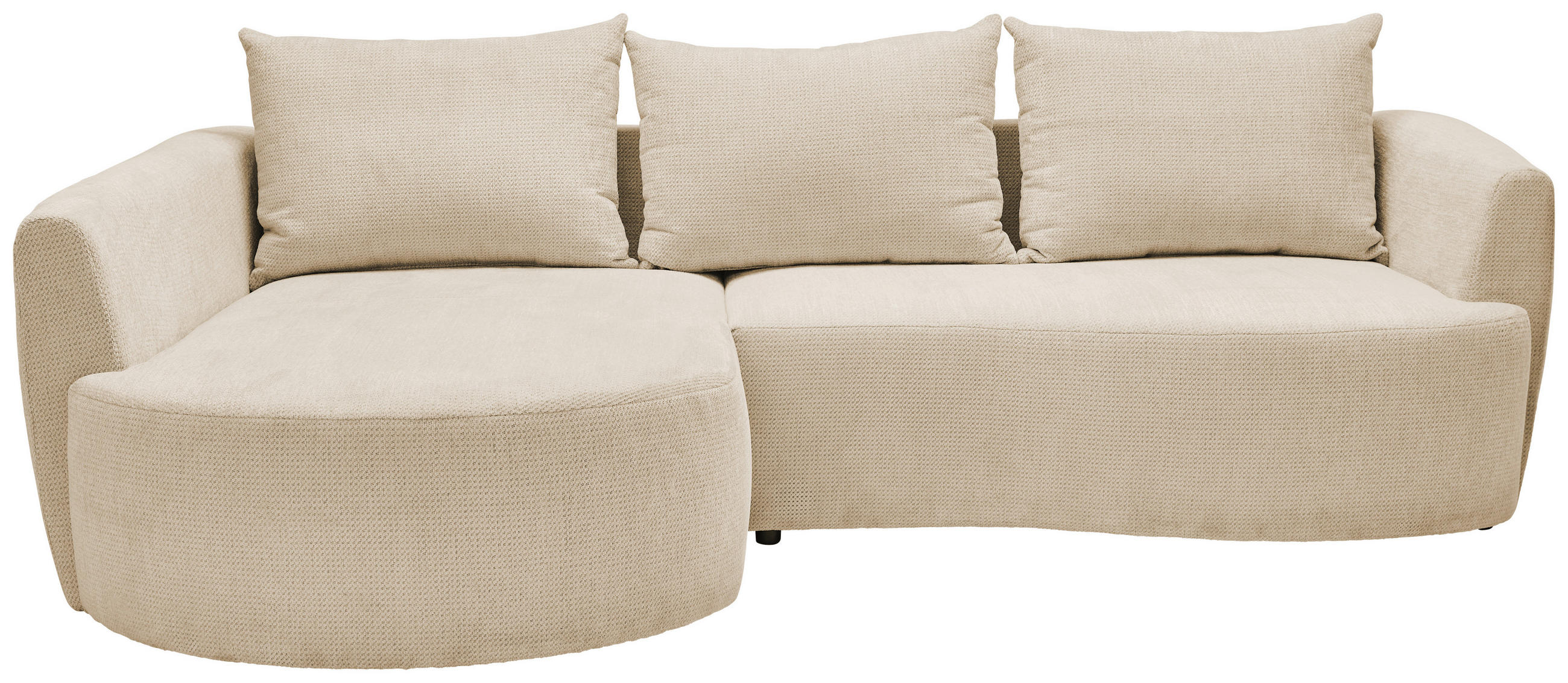 ECKSOFA Greige Chenille  - Greige/Schwarz, MODERN, Kunststoff/Textil (179/287cm) - Carryhome