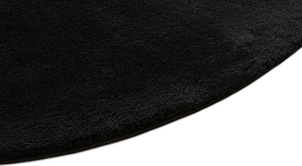 WEBTEPPICH Wohnzimmer 120 cm Fiona Schwarz rund  - Schwarz, KONVENTIONELL, Textil (120cm) - Novel