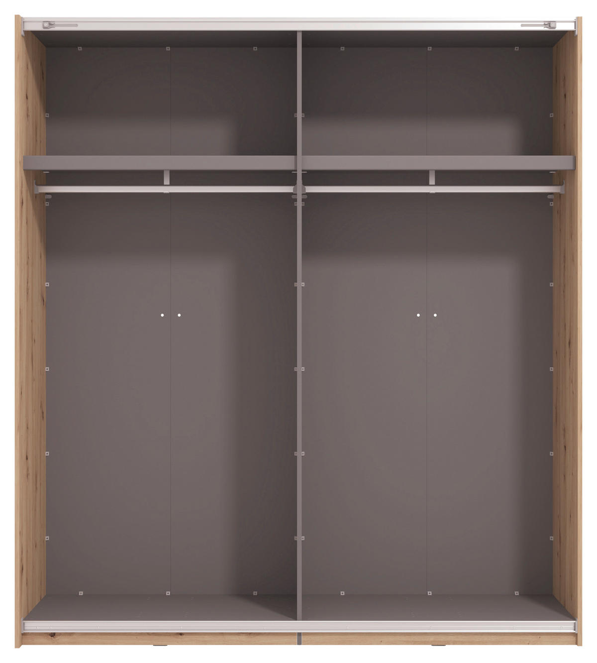 SKRIŇA S POS. DVER. – HOR.VED, dub artisan, 195/217,5/61 cm - čierna/dub artisan, Basics, kov/kompozitné drevo (195/217,5/61cm) - Xora