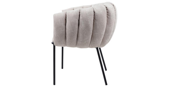 ARMLEHNSTUHL in Eisen Struktur - Beige/Schwarz, Design, Textil/Metall (74/63/79cm) - Novel