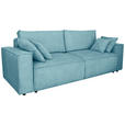 SCHLAFSOFA Cord Türkis  - Türkis/Schwarz, KONVENTIONELL, Kunststoff/Textil (240/89/100cm) - Carryhome