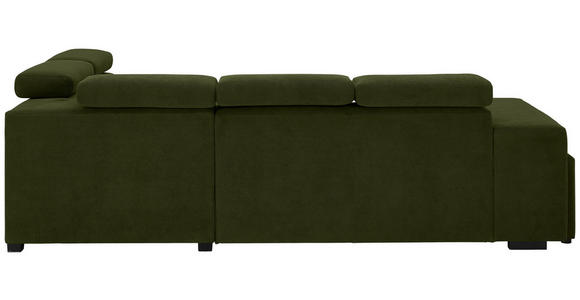 ECKSOFA  in Webstoff Dunkelgrün  - Dunkelgrün/Schwarz, KONVENTIONELL, Holz/Textil (283/244cm) - Carryhome