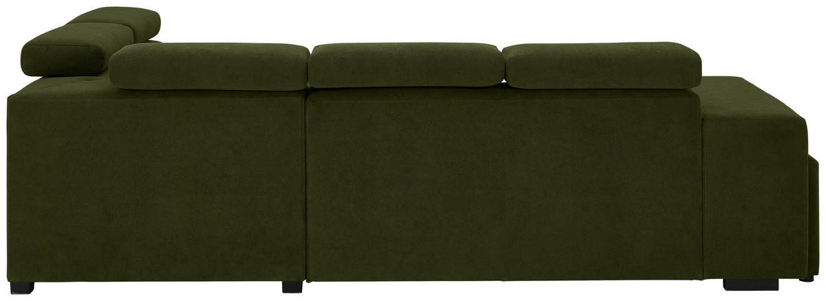ECKSOFA Dunkelgrün Webstoff  - Dunkelgrün/Schwarz, KONVENTIONELL, Holz/Textil (283/244cm) - Carryhome