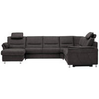 SOFFA i mikrofiber antracit  - aluminiumfärg/antracit, Klassisk, metall/textil (173/330/262cm) - Beldomo System