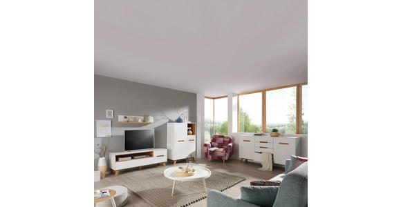TV-ELEMENT 153/54,5/41 cm - Eichefarben/Weiß, Design, Holz/Holzwerkstoff (153/54,5/41cm) - Hom`in