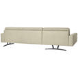 ECKSOFA in Echtleder Ecru  - Ecru/Anthrazit, KONVENTIONELL, Leder/Metall (182/324cm) - Ambiente