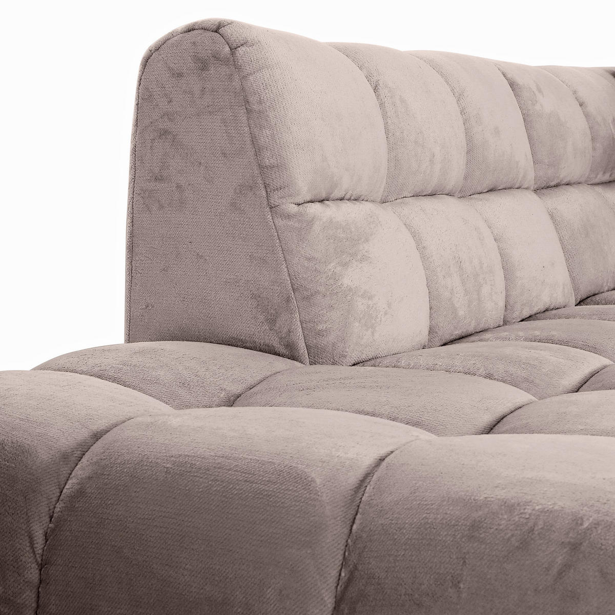 HÖRNSOFFA i plysch beige  - beige/svart, Klassisk, textil/plast (282/155cm) - MID.YOU