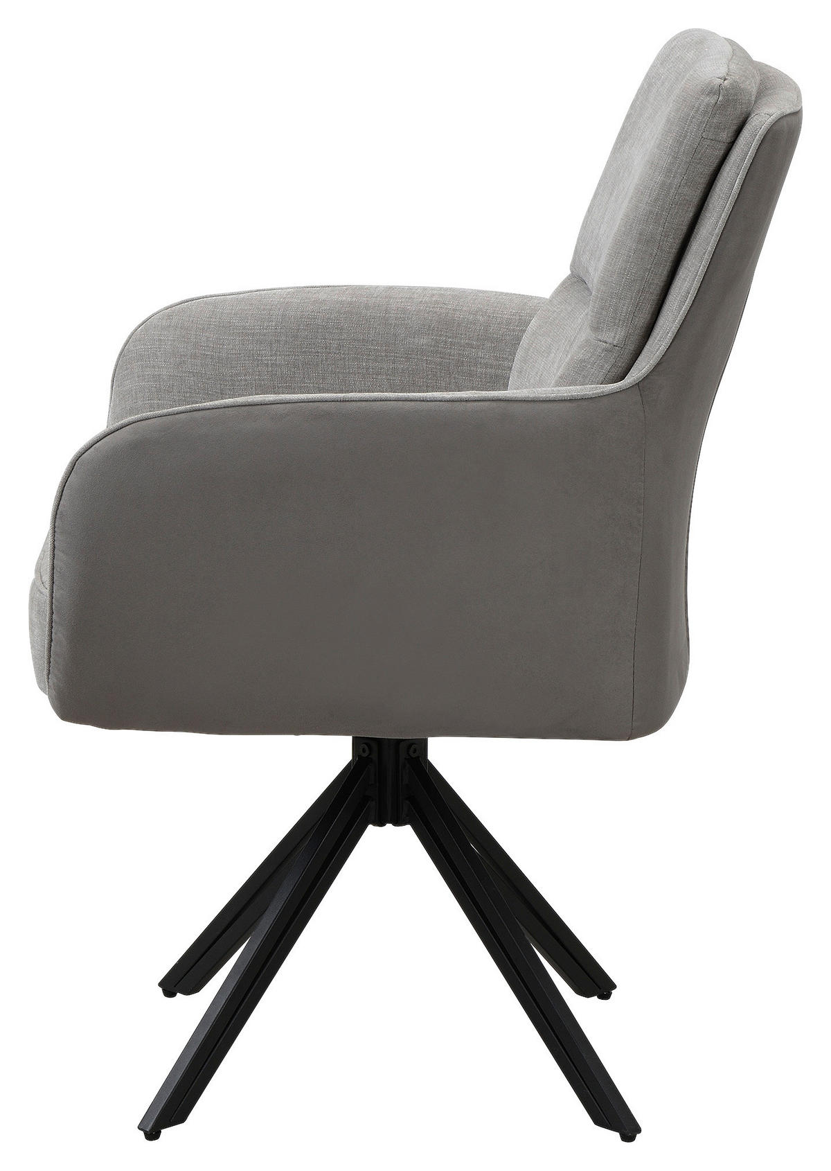 STUHL-SET - Hellgrau/Schwarz, MODERN, Textil/Metall (62/94/70cm) - MID.YOU