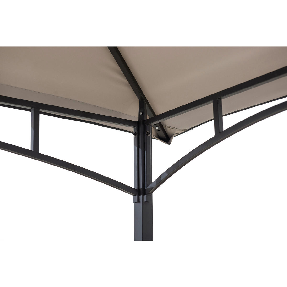 PAVILLON 244/258/152 cm   - Schwarz/Grau, Basics, Textil/Metall (244/258/152cm)