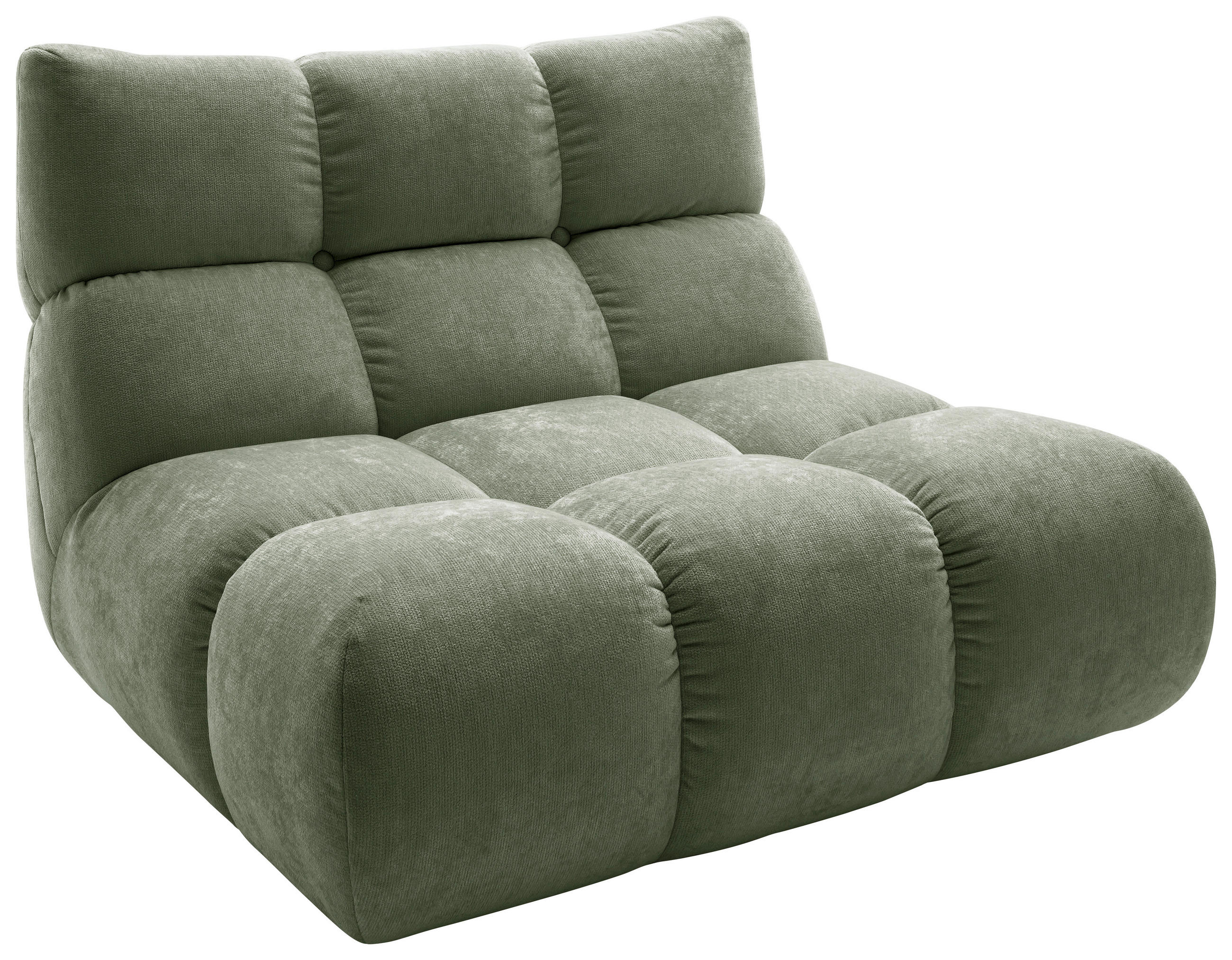 SESSEL Chenille Olivgrün  - Schwarz/Olivgrün, Design, Kunststoff/Textil (112/85/108cm) - Pure Home Lifestyle
