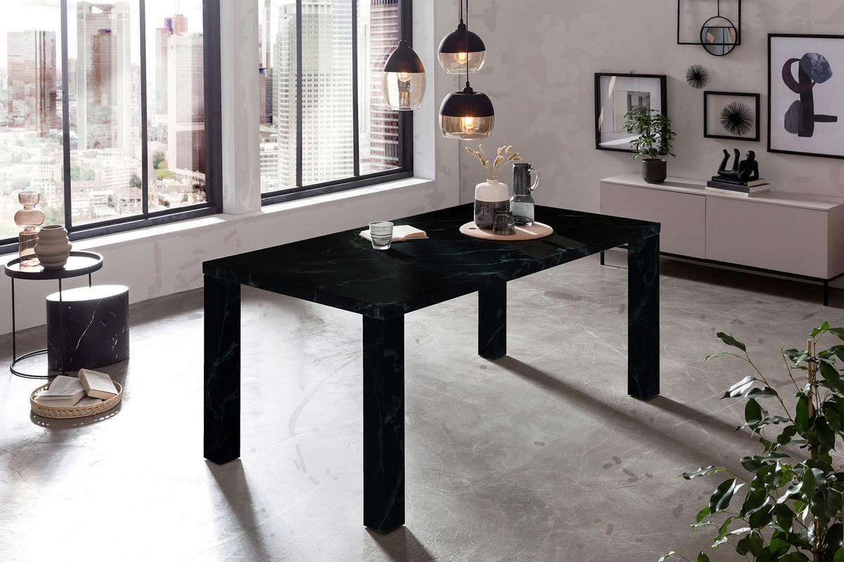 ESSTISCH rechteckig Schwarz  - Schwarz, MODERN, Holzwerkstoff (180/90/76cm) - Livetastic