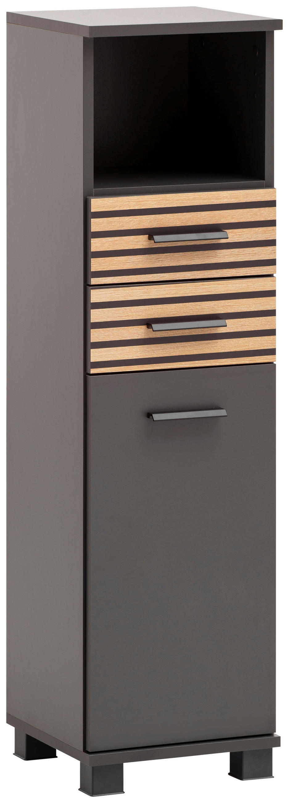 MIDISCHRANK 30,3/110,5/32,6 cm  - Eichefarben/Anthrazit, Modern, Holzwerkstoff/Kunststoff (30,3/110,5/32,6cm) - Stylife