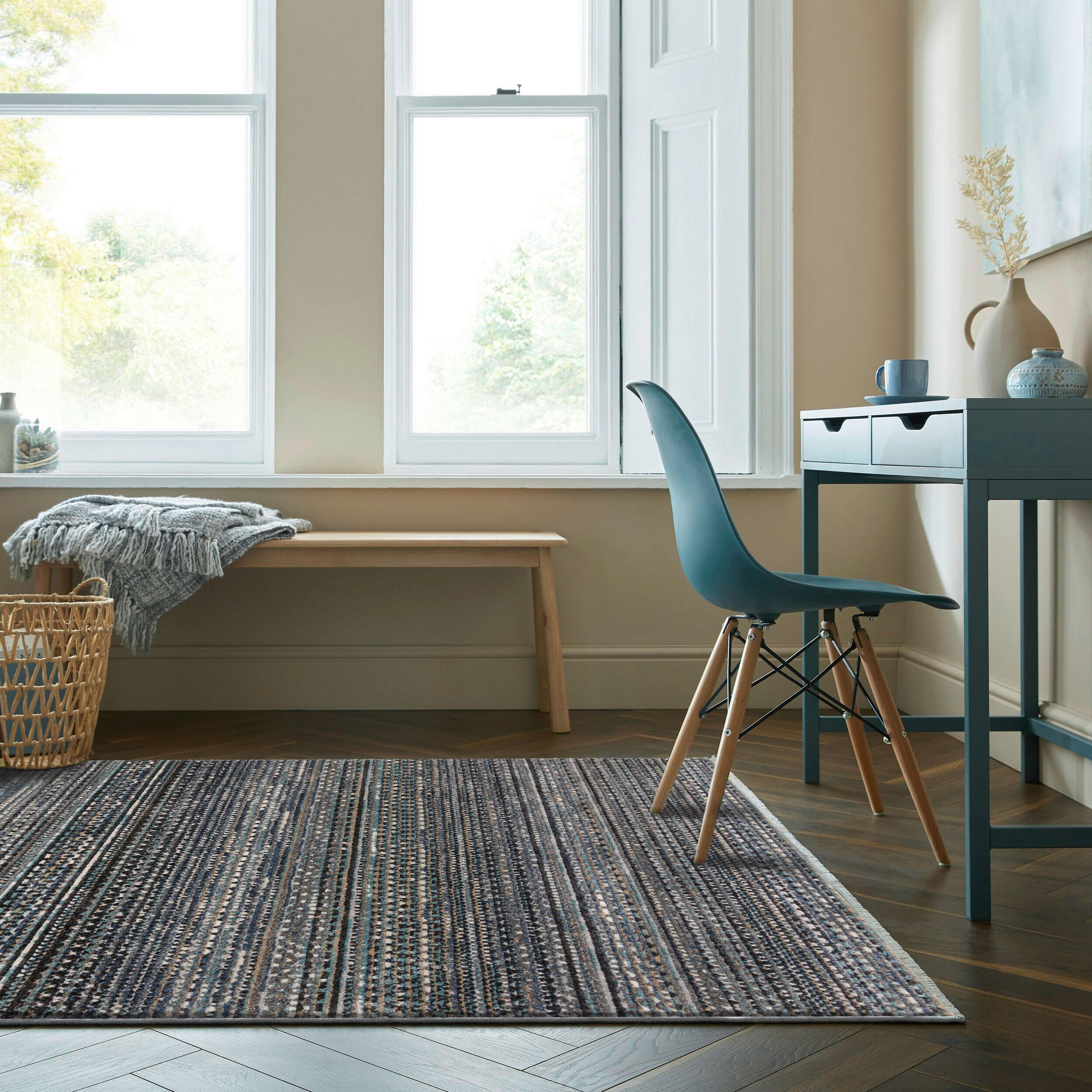LÄUFER 60/114 cm Santiago Blau - Blau, Basics, Textil (60/114cm)