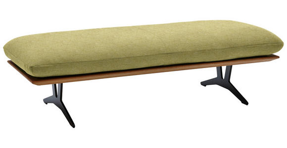 HOCKERBANK in Holz, Textil Limette - Limette/Schwarz, Design, Holz/Textil (150/43/60cm) - Dieter Knoll