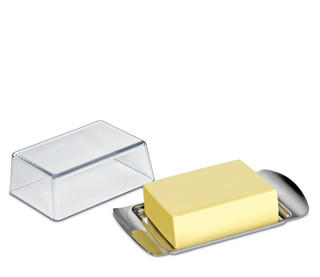 BUTTERDOSE Metall, Kunststoff  - Edelstahlfarben, Basics, Kunststoff/Metall (16,6/9,9/5,2cm) - KÜCHENPROFI