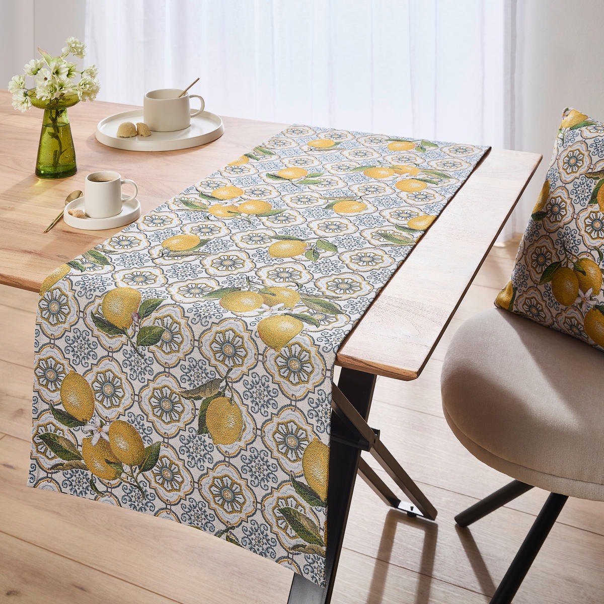 TISCHLÄUFER ZITRONE 43/140 cm  - Multicolor, KONVENTIONELL, Textil (43/140cm) - Esposa