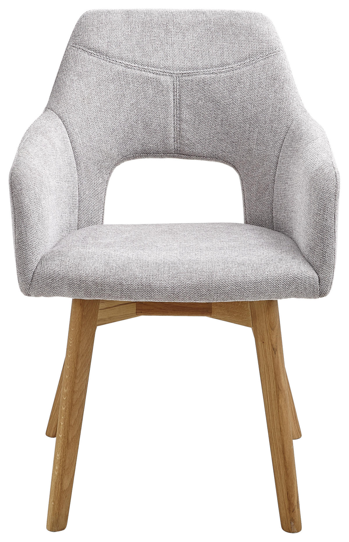 KAROSSZÉK szürke, tölgyfa  - tölgyfa/szürke, Design, textil/fa (57/84/57cm) - Voleo