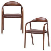 ARMLEHNSTUHL-SET 2 Stück  Samt  Braun  - Braun, MODERN, Holz/Textil (57/79/53cm) - Livetastic