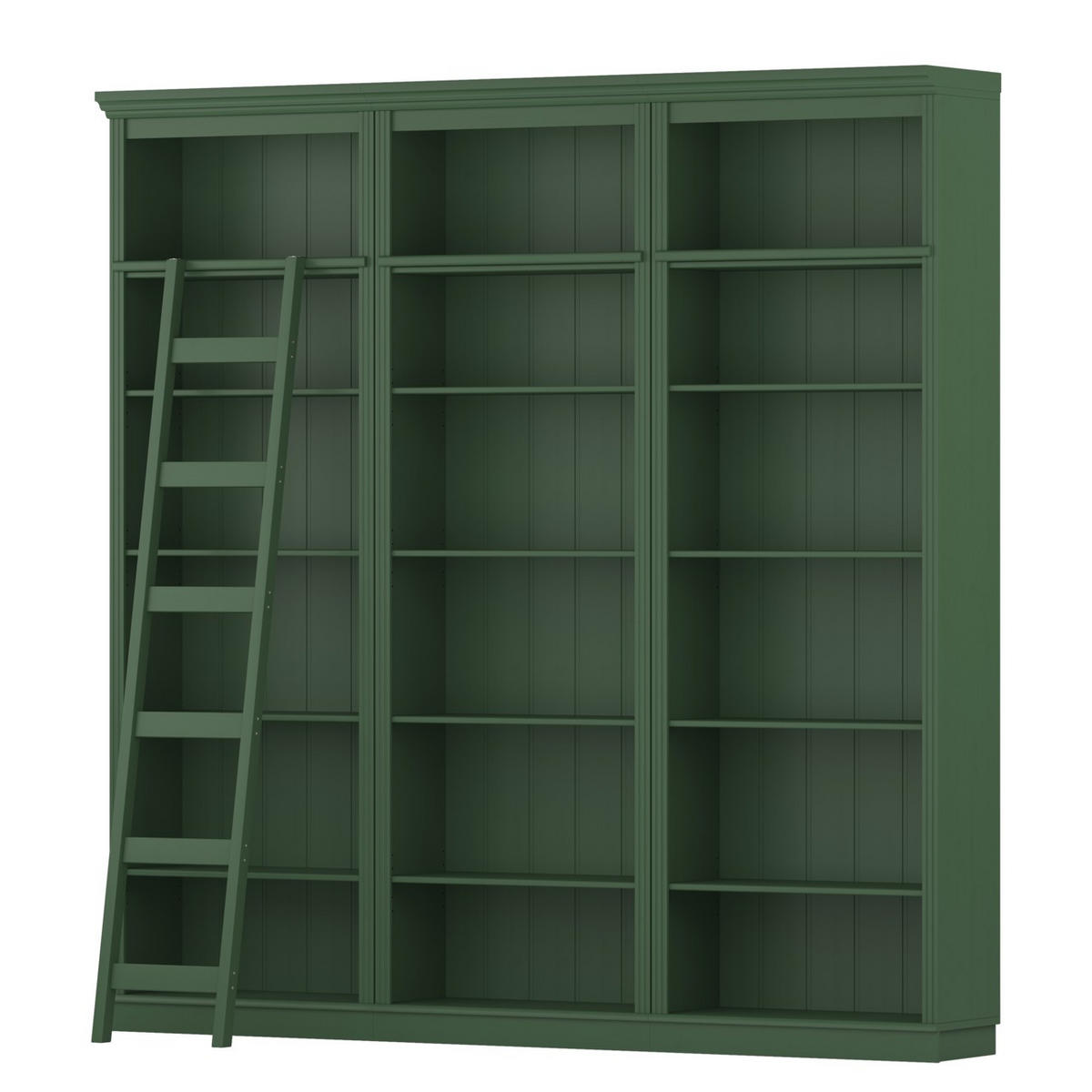 BÜCHERWAND Kiefer massiv Grün  - Grün, Design, Holz (222/223/37cm) - Livetastic