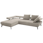 ECKSOFA Fino in Chenille Greige  224/305 cm  - Greige/Schwarz, Design, Textil/Metall (224/305cm) - Dieter Knoll